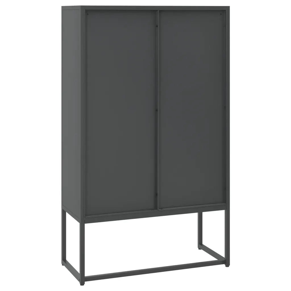 Credenza Alta Antracite 80x35x135 cm in Acciaio