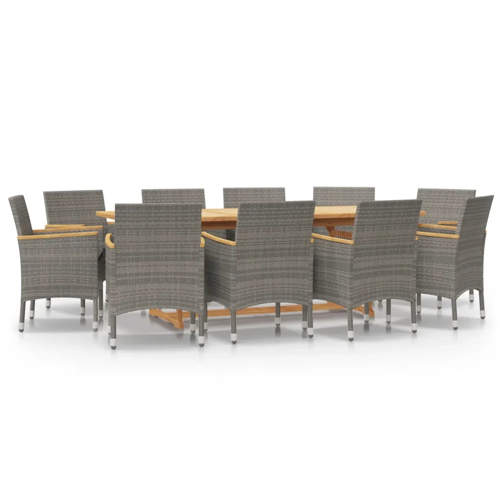 Set da Pranzo per Giardino 11 pz con Cuscini Grigio 3103591