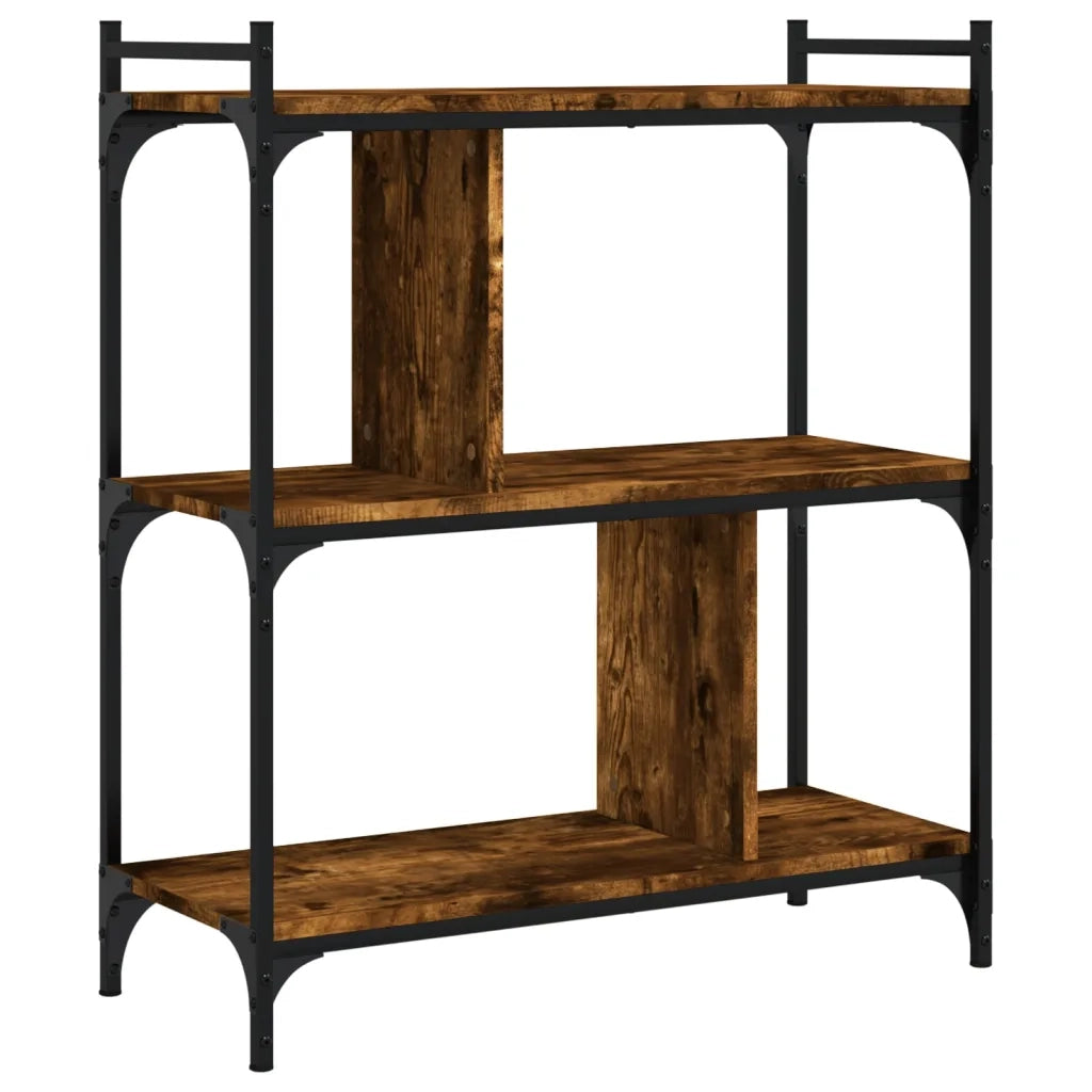 Libreria Rovere Fumo 3 Ripiani 76x32x88 cm Legno Multistrato 833932