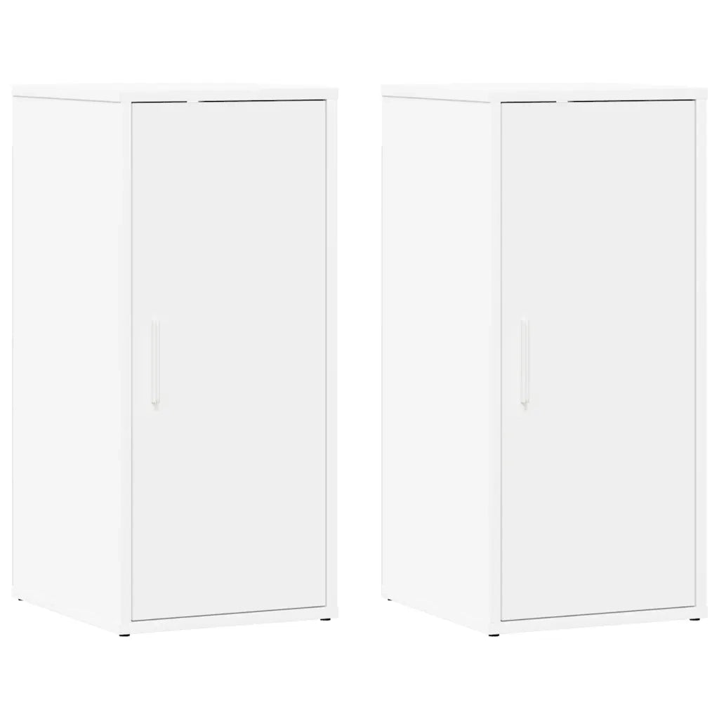 Scarpiere 2 pz-Set di 2 Scaffale per scarpe Bianche 32x35x70 cm in Legno Multistrato