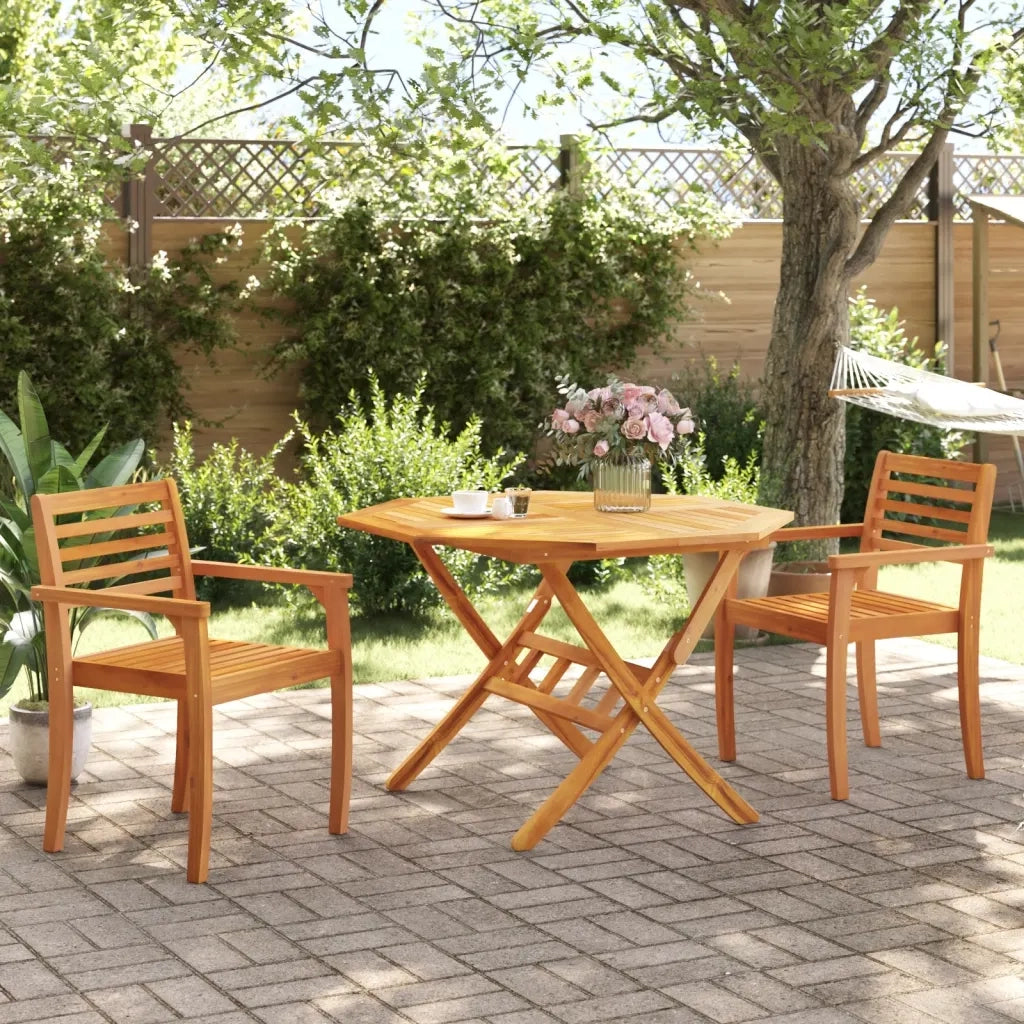 Tavolo da Giardino-Tavolo da esterno Pieghevole ?110x75cm Legno Massello d'Acacia