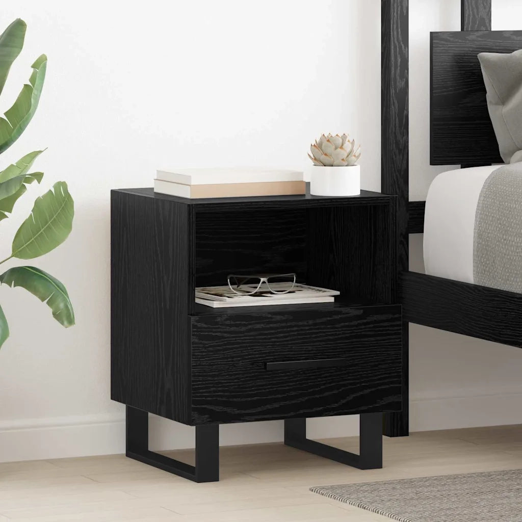 Armadio da Notte 2 pcs Rovere Nero 40 x 35 x 47,5 cm 882091