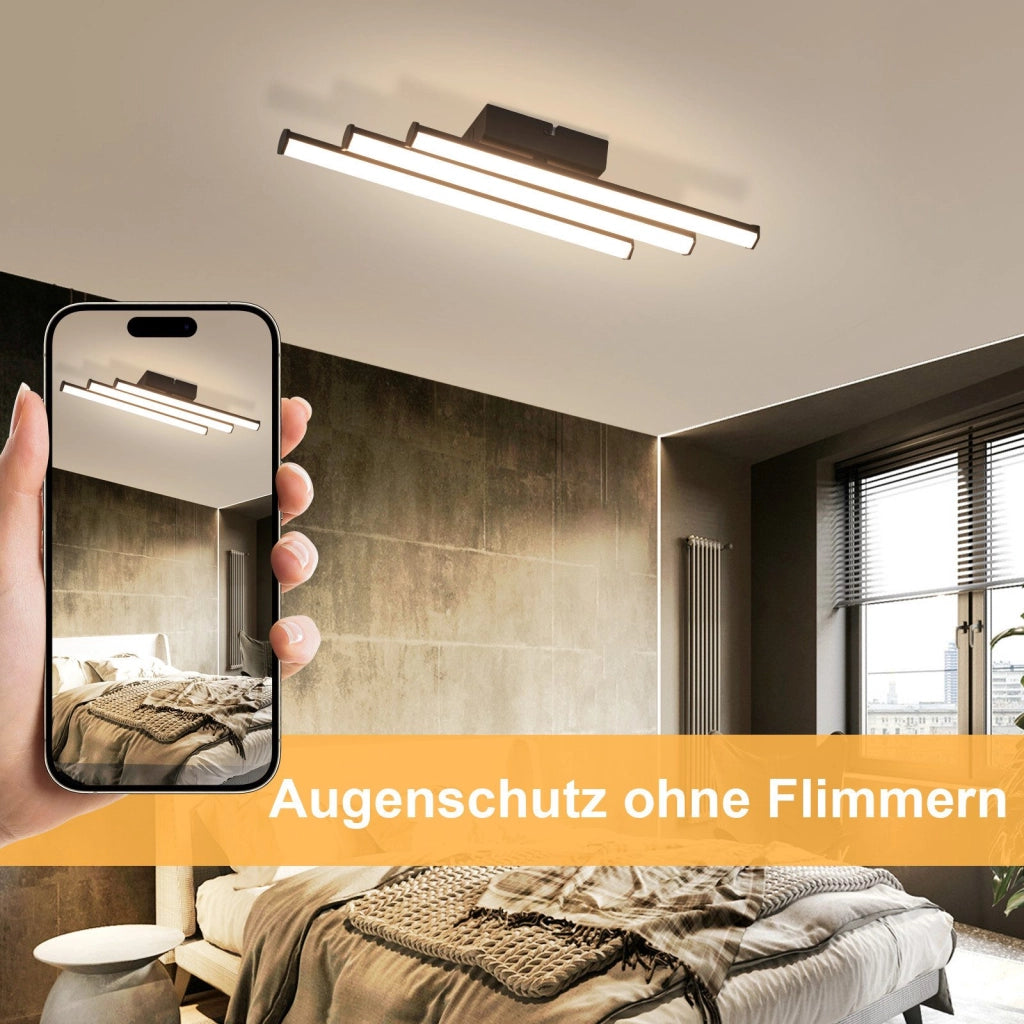 ZMH Lampada da soffitto a LED per soggiorno moderna nera luce acqua interni 3000K cucina corridoio