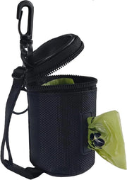 Ottimizzatore delle Sacche per Escrementi Cani - Pouch con Cerniera Piccola e Cintura Adattabile - Accessori per Escursioni Cani all'Aperto - Nero