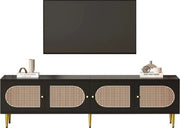Cassettiere TV - 4 Porte - Nero - Rotonde - Archiviazione
