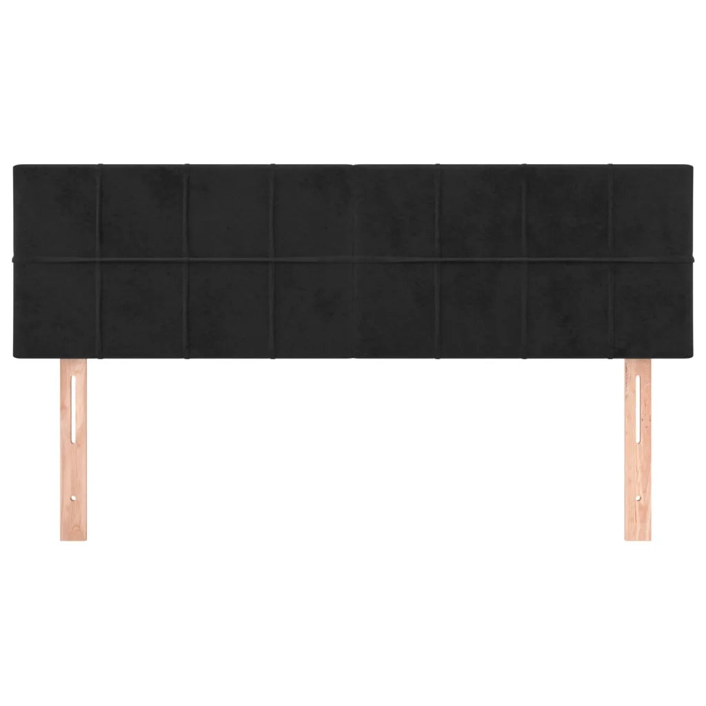 Testiera Nera 144x5x78/88 cm in Velluto 346056