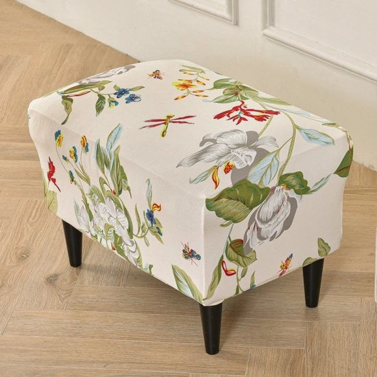Cuscino per piedi, rettangolare, gomma elastica, copertura per piedi, copertura lavabile per piedi (disegno fiorale) 40-60 cm