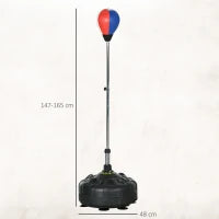 Punching Ball da Terra con Base Riempibile e Ventose, Altezza Regolabile da 147-165 cm, Nero