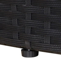 Set 4 Pzi Divano Circolare da Giardino, Mobili Componibili Rattan Nero, Tettuccio e Cuscini Beige 180x175x147cm