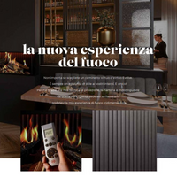 Camino elettrico virtuo 130 evolve telecomando ciocchi ceramici simil-legno