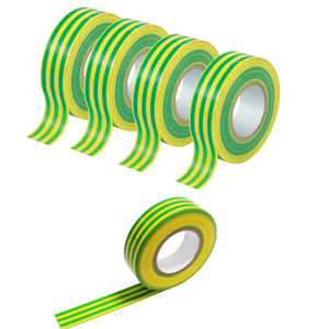 Kit nastro isolante in pvc autoestinguente multicolore per impianti sicuri *** colore giallo/verde, dimensioni 19 mm ...
