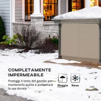 Copertura per Gazebo 3x3 m in PVC Impermeabile e Trasparente con Corde di Sicurezza, 300x300x80 cm