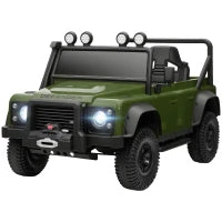 Macchina Elettrica per Bambini 3-5 Anni Land Rover Officiale 12V con Telecomando, Sospensioni, Luci LED, Verde