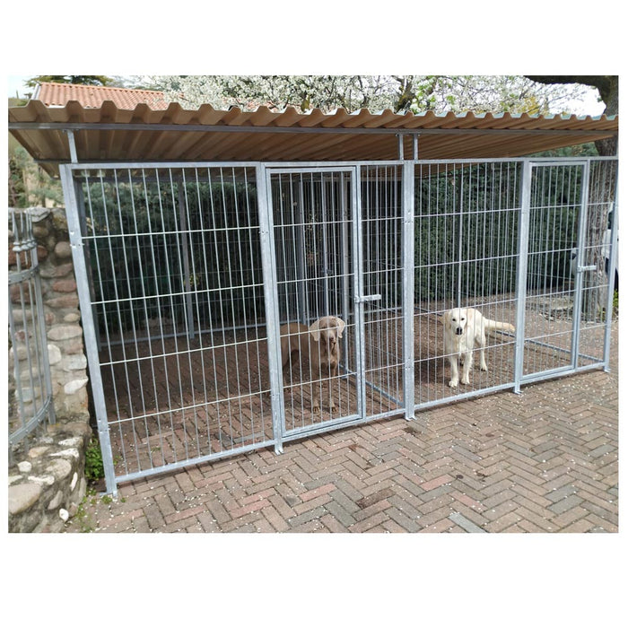 2 box per cani da esterno coperto con zincatura a caldo ciascuno da 300x200x altezza 180 cm