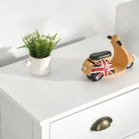 Mobile Cassettiera con 5 Cassetti Colorati, Comò Alto e Salvaspazio, Multicolore Blu