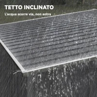 Capanno Attrezzi in Metallo 1.5x2m con Base, Porta Scorrevole e Tetto Inclinato, Grigio Scuro