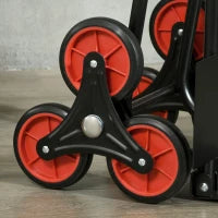 Carrello Portapacchi Pieghevole 120 kg max con Maniglia Estraibile, 60x45x109 cm, Rosso e Nero