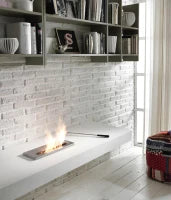 E-STYLO Biocamino da incasso moderno dal design elegante e minimale, ideale per aggiungere calore e stile a qualsiasi ambiente domestico, 15cm X 40cm H. 8cm