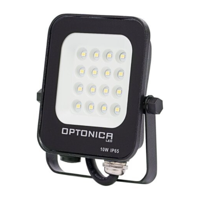 Proiettore led 10 watt slim metallo nero ip65 equivalente 66 watt temperatura colore lampada 4500k bianco naturale