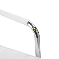 Sedia da Ufficio in pelle PU Bianca con 5 Ruote Girevoli, Imbottitura e Altezza Regolabile, 52.5x54x84-99cm