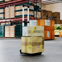 Carrello Portapacchi Pieghevole da 40 kg con 2 Cinghie, Maniglia Telescopica, Alluminio e Plastica, Nero