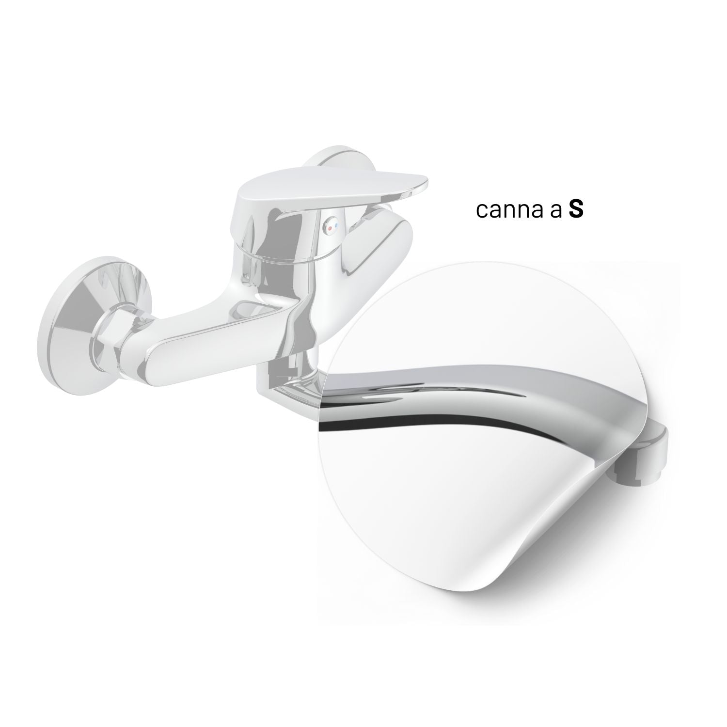 Miscelatore a muro milano plus in ottone lavello cucina con erogazione orientabile *** confezione 1