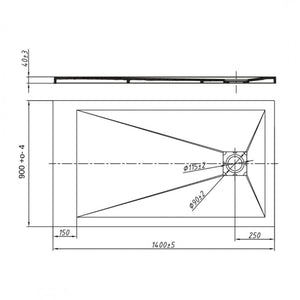 Piatto doccia bianco mineral marmo resina antiscivolo h4 cm *** misure l140 x p90 x h4 cm, confezione 1