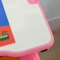 Banco Scuola per Bambini 6-12 Anni con Sedia e Altezza Regolabile, Piano Inclinabile, 66x47x52-77 cm, Rosa