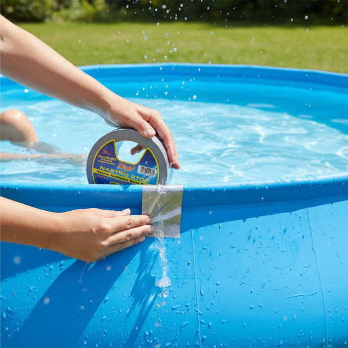 Nastro stop argento rinforzato multiuso impermeabile 25 m x 50 mm