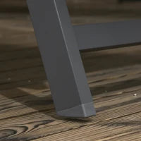 Set di 2 Lettini Prendisole in Alluminio e Textilene con Ruote, Schienale Reclinabile, Carico Max. 150 Kg, Grigio Scuro