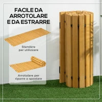 Passerella per Giardino a Doghe Arrotolabili e Semi Flessibile, in Legno di Abete, 185x60 cm, Giallo