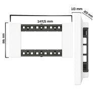 Bticino living now placca bianca in plastica per supporti modulari *** numero posti 4 moduli, confezione 1