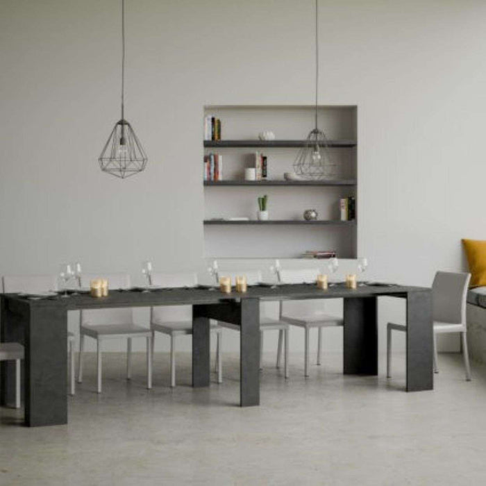 shopinnovativo- Consolle allungabile 90x48/308 cm Basic antracite spatolato