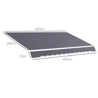 Telo di Ricambio per Tenda a Bracci Retrattile in Poliestere Anti UV da 3.6x2.5 m, Grigio