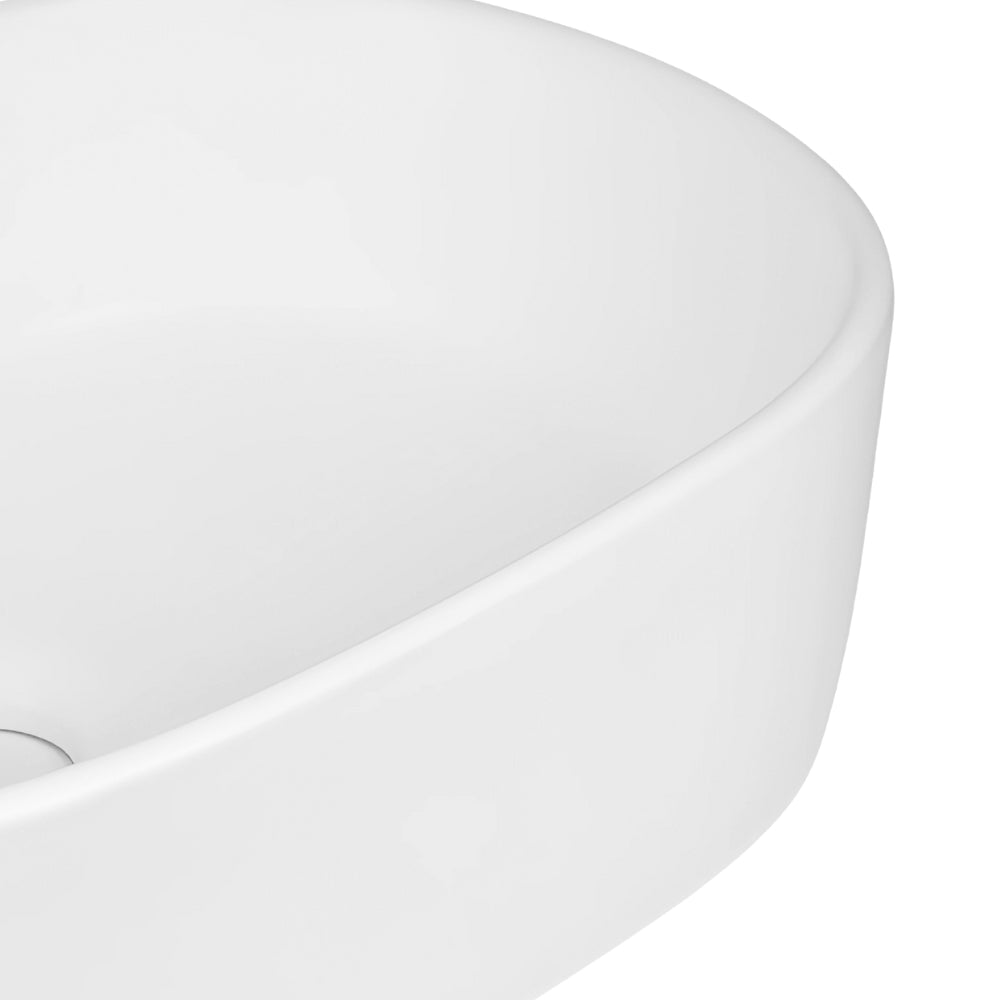 Lavabo da appoggio ceramica bianco ovale arredo bagno lavandino 56x35x14 cm *** finitura- opaco, confezione 1