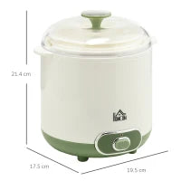Yogurtiera 20W da 1.5L per 3-5 Persone con 2 Vasetti e Colino, in Plastica, 19.5x17.5x21.4 cm, Bianca