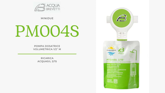 Acquabrevetti pompa dosatrice anticalcare MiniDue da 1/2  - PM004S