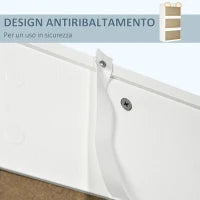 Armadio Guardaroba in Truciolato Bianco con Appendiabiti e 2 Cassetti Scorrevoli per Camere da Letto, 100x60x200 cm