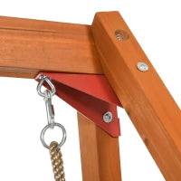 Set con Scivolo, 2 Altalene da Giardino e Parete da Arrampicata in Legno per Bambini Età 3-8 Anni