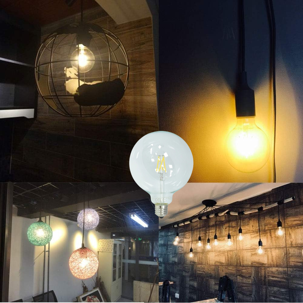 Optonica lampadina a filamento led attacco e27 g125 300° ac175-265v *** temperatura colore lampada 2700k bianco cald...