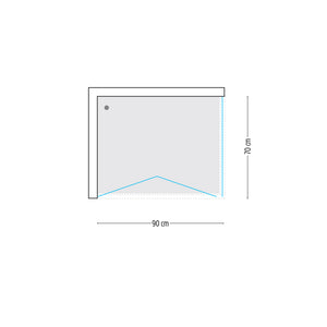 Cabina doccia 2 lati con porta a soffietto cristallo serigrafato 90x70 cm