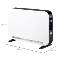 Termosifone Elettrico a 3 Modalità con Timer e Termostato, in Acciaio e Plastica, 60x18.5x39.5 cm, Bianco e Nero
