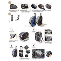 Passeggino per animali 5 in 1 max 8 kg pet rolling combo cani gatti e piccoli animali arancione