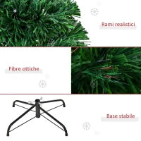 Albero di Natale Artificiale 120cm con Fibre Ottiche e Luci LED, Albero di Natale Luminoso con 130 Rami, Verde