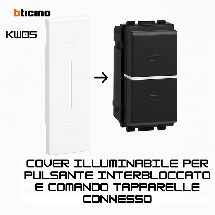 Bticino living now cover illuminabile 1 modulo per pulsanti e tapparelle *** colore bianco, confezione 1