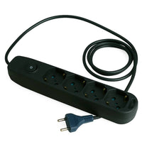 Ecova 30097x multipresa 4 uscite universali 10/16a con interruttore cavo 1,5m nero