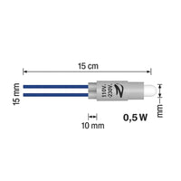 Lampada di segnalazione di ricambio led 110-230v per pulsanti e interruttori *** colore blu, confezione 1