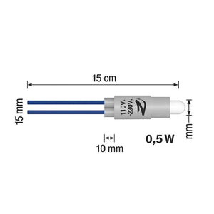 Lampada di segnalazione di ricambio led 110-230v per pulsanti e interruttori *** colore blu, confezione 1
