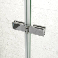 185 cm Box Doccia Angolare Porta Battente Pieghevole 70 cm Parete Fissa 70 cm Vetro da 6 mm Temperato Anticalcare Barra Stabilizzatrice 45 cm Cromo Lucido