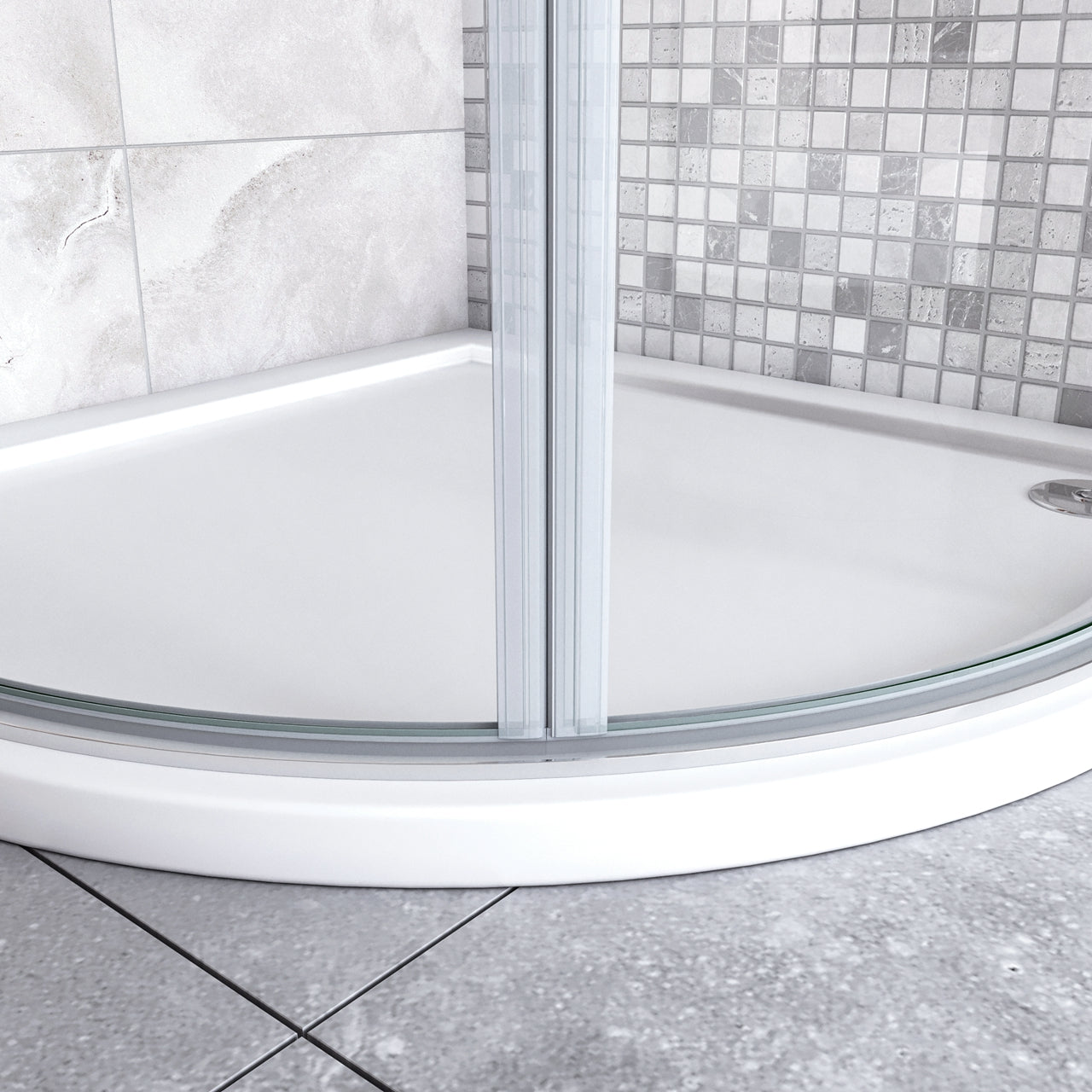 90x90x195 cm Box Doccia Semicircolare Porte Battenti e Ante Pieghevoli in Vetro Temperato 6mm Anticalcare Trasparente Profilo Cromo Lucido